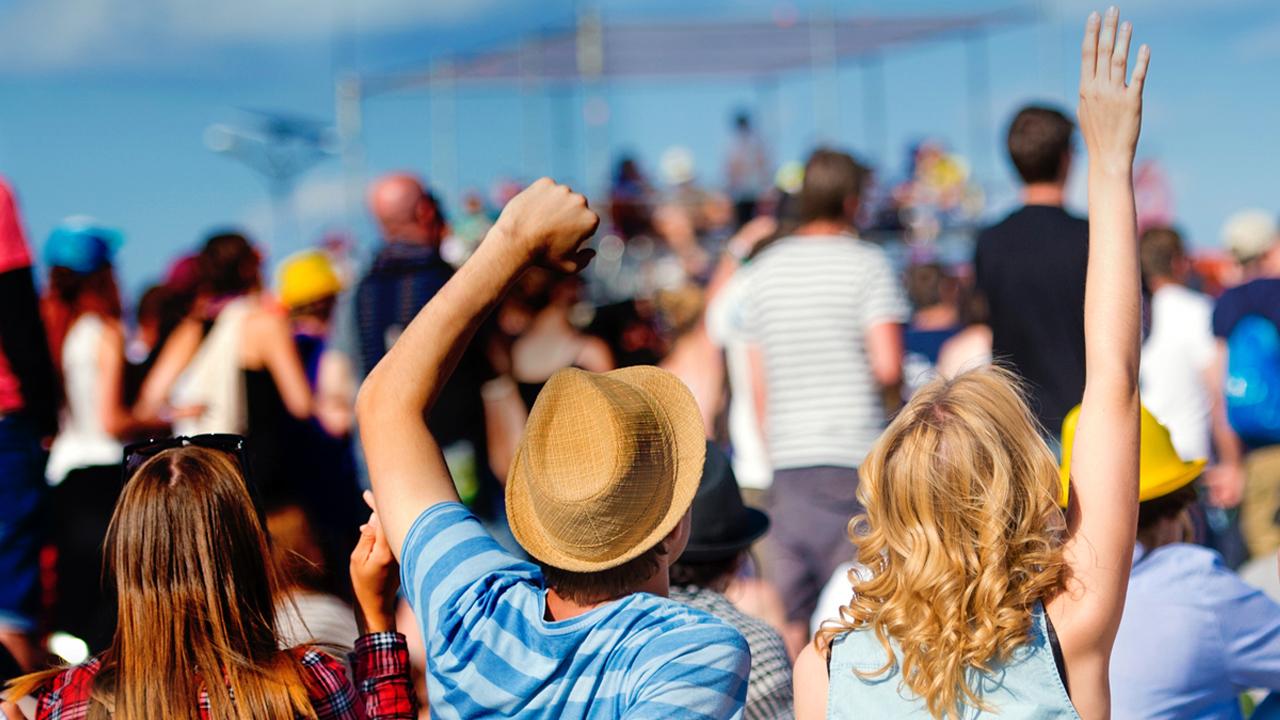 People cheering